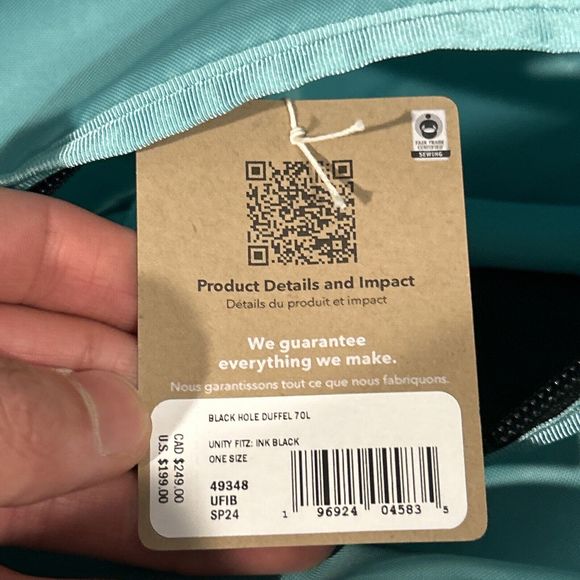 Patagonia Limited Edition 70L Black Hole Duffle NWT Utility Gorpcore Gore Tex - Picture 9 of 12